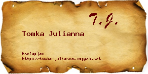 Tomka Julianna névjegykártya